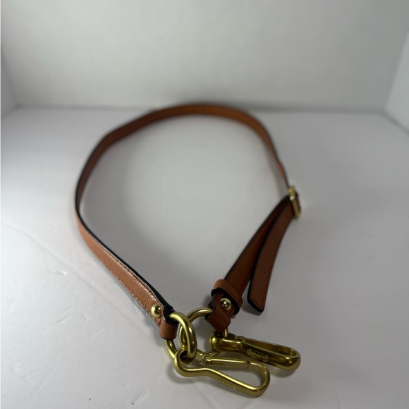 Coach Tan Leather Strap with Gold Accents - Picture 2 of 4
